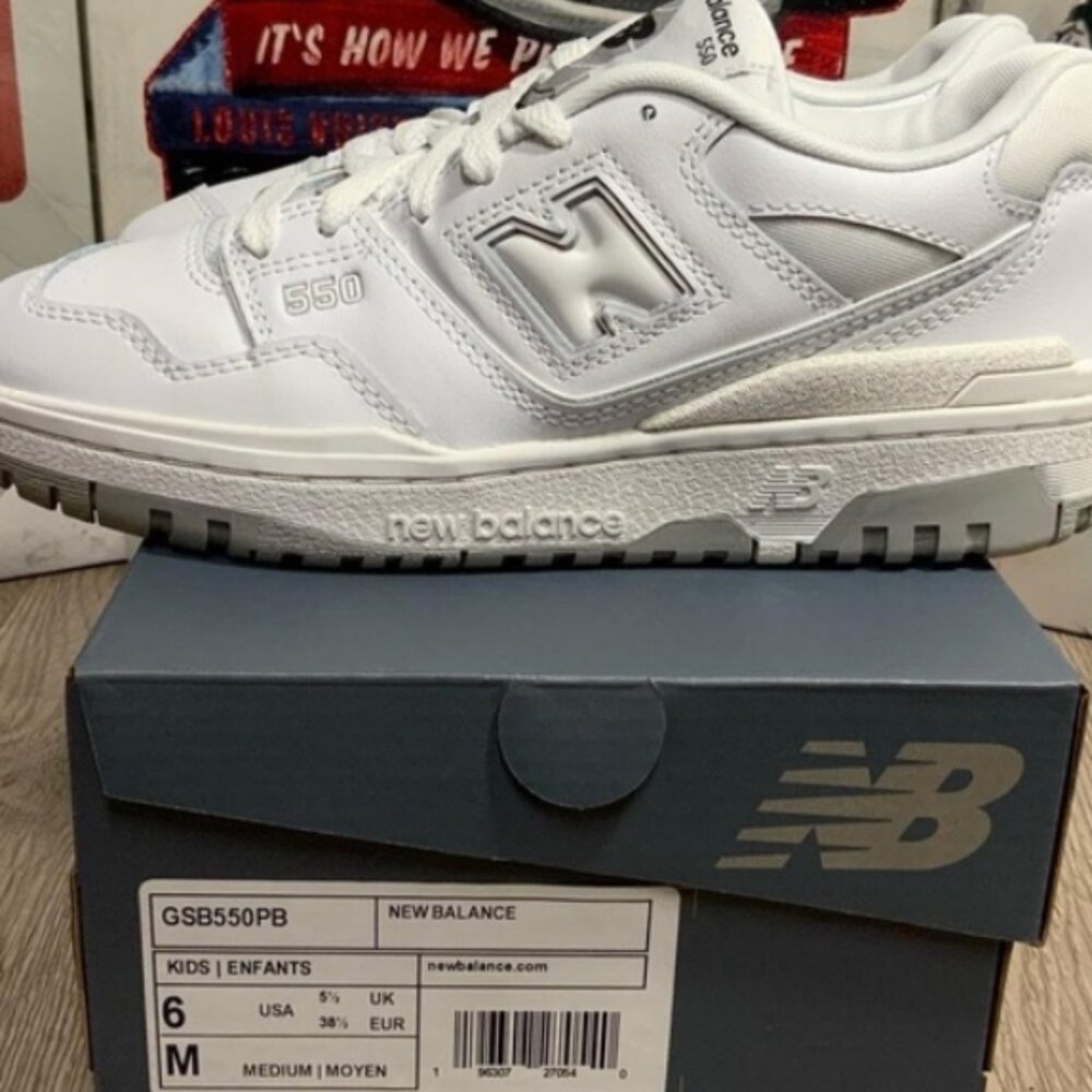 New Balance 550 White Grey GSB550PB Size 7M/8.5W - Picture 4 of 6